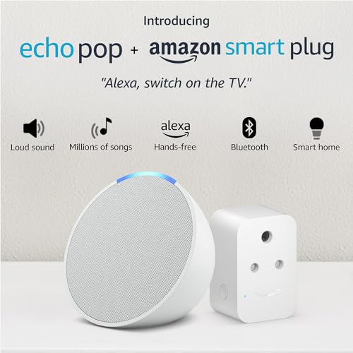 Image of Echo Pop (White) Smart Home combo with Amazon Smart Plug