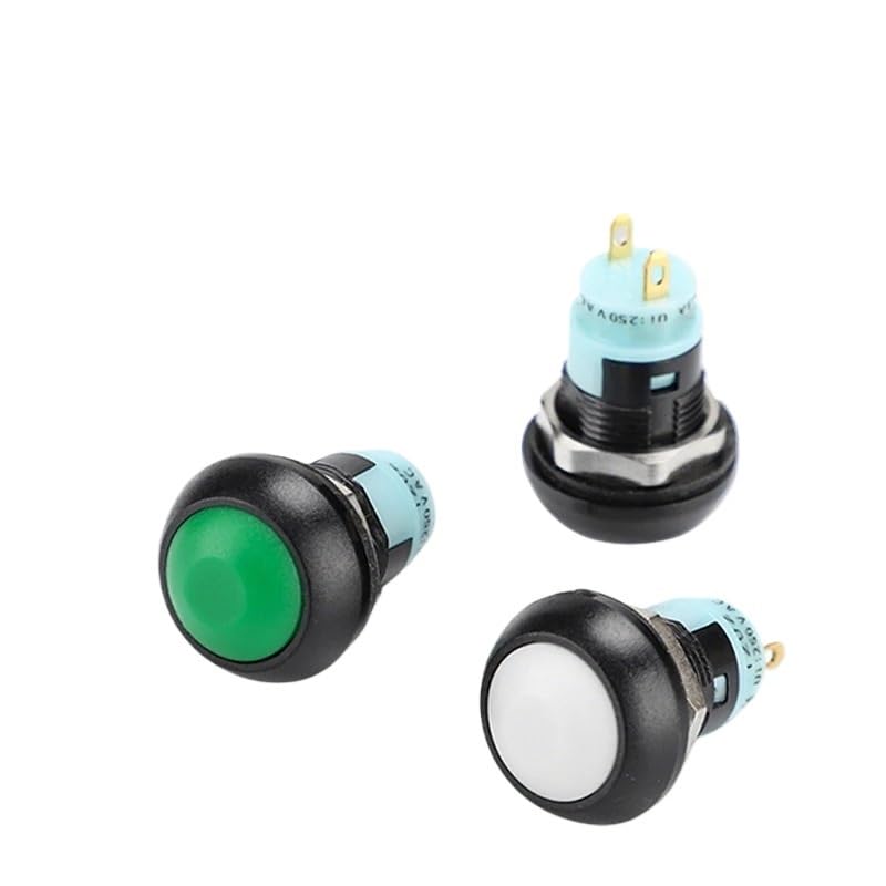 スイッチ 1個 12mm 小型プッシュイエローボタンスイッチ セルフロック式固定ラッチング ビッグボールヘッド ドアベル アクセスコ