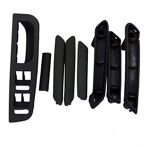 Poignée de porte Intérieure Poignée d'accoudoir Commutateur Noir pour Passat B5 1998-2005 Cover