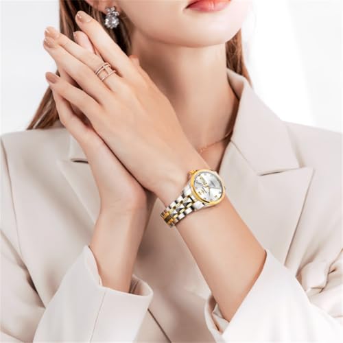 Image of OLEVS Womens Watches Classic Dress Quartz Female Wristwatch Ladies Stainless Steel Waterproof Luminous Date Easy Read Watch for Lady