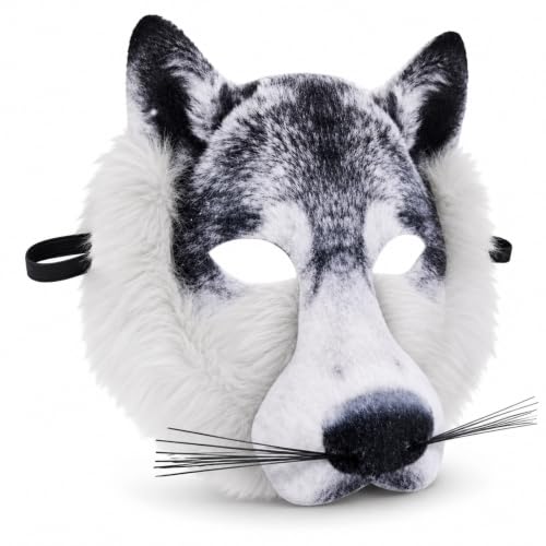 STIFFENERS Wolf Mask Furry Mask Furry Costume Therian Mask Plush Werewolf Mask Cosplay Role Playing Wolfs Mask Halloween Party Wolf Mask Costume Accessory