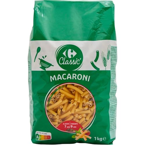 Pâtes Macaroni grand format 1 kg pour repas de famille rapide Nutri-Score A