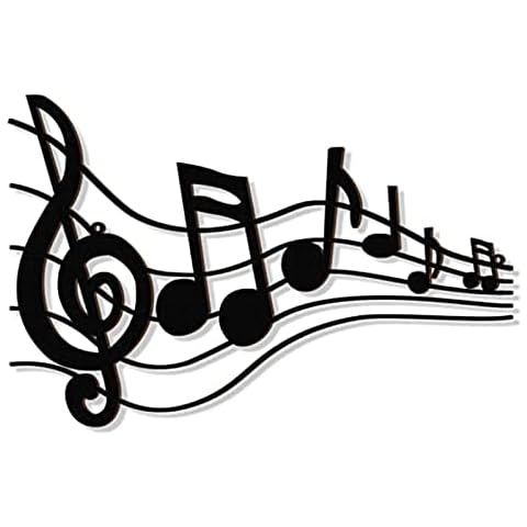 HRZZEOKV Treble Clef Metal Wall Decor, Black Music Notes Wall Art, Vintage Treble Clef Wall Hanging, Personalise Music Wall Sign Musical Decorations for Home Studio Living Room Cover