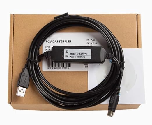 USB-WECON Programming Cable for LX-Series PLCs Communication Download Data Cable Programming Transmission Cable Regular Black 3 metres