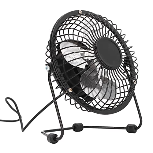 Aoaoy Rotación de 360 ° USB - Ventilador de escritorio con mini ventilador de sonido - Apagado, interruptor de llave portátil USB con almohadilla antiskid para oficina, disfrute de la frescura desde