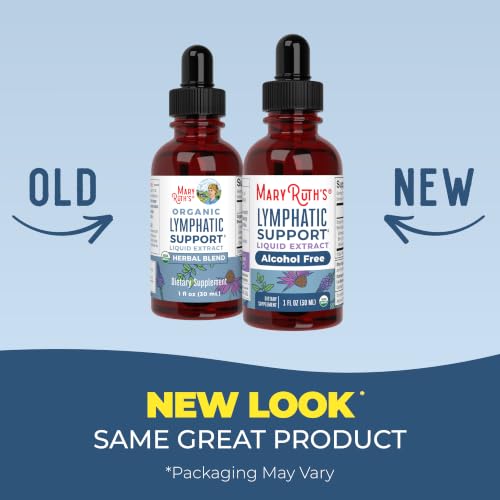 Image of MARYRUTH'S Lymphatic Support Liquid Drops USDA Organic | Herbal Blend with Echinacea & Elderberry | Blue Vervain | Vegan | Alcohol-Free | Non-GMO | 30 Servings