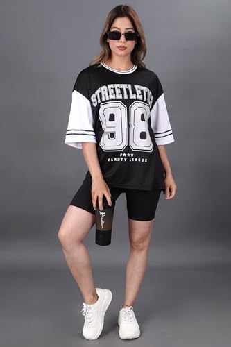 Image of Amazon Brand - INKAST Unisex Oversized T-Shirt | Sportwear | Contrast Sleeves | Drop Shoulder Baggy Fit | Graphic Print | Activewear for Gym,Training & Street Style