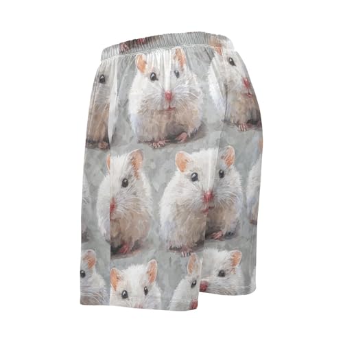 Men's Short Pajama Bottoms Hamsters Mouse Home Casual Sleep Pants2