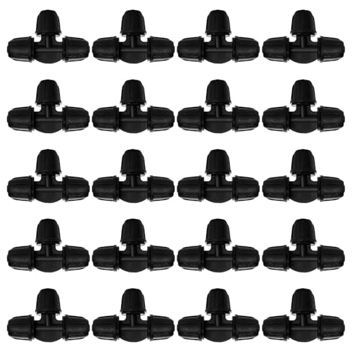 VooGenzek 20 Pièces 4/7 mm Raccords D'irrigation Goutte à Goutte, Connecteur de Tuyau en T Barbelé, Connecteur de Tuyau D'irrigation, Connecteur D'Irrigation Goutte à Goutte, pour Jardin, Pelouse