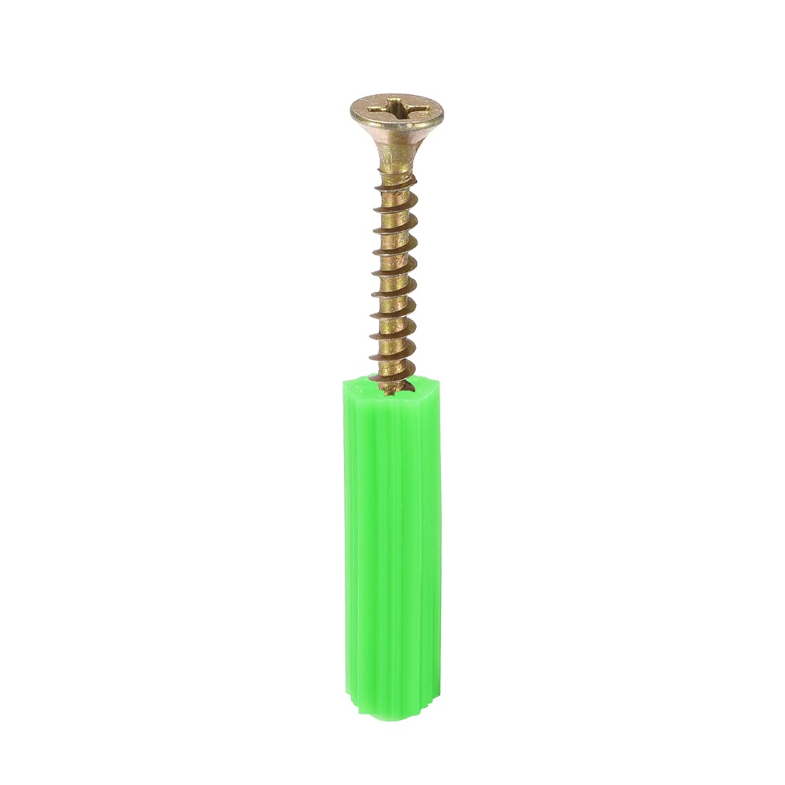 35pcs 8mmx31mm Household Masonry Plastic Screws Anchor Expansion Pipe Green for Home Garden DIY Application DUO ER