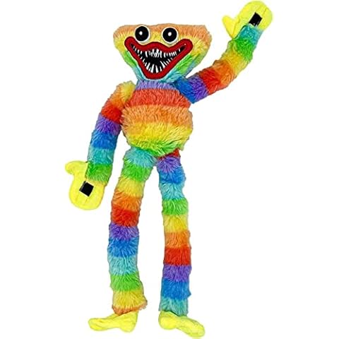 NECESSARY Huggy Wuggy Plushies Toy, Monster Horror Plush Monster Toy, Cute Funny Stuffed Dolls, Horror Game Surrounding Doll for Kids and Fans Collect Gift Toys (Rainbow) Cover