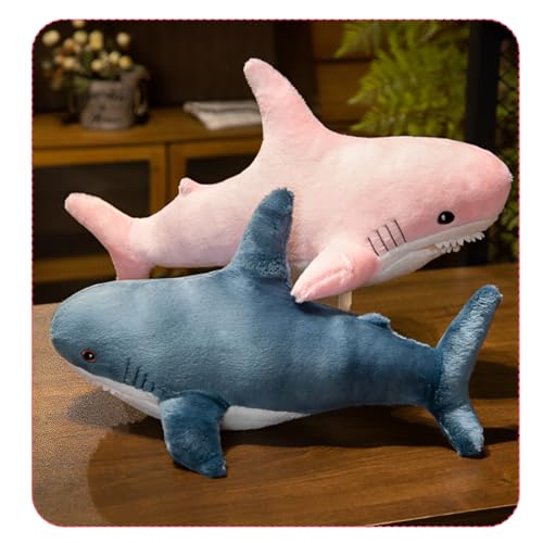Image of 31.4 inch Pink Giant Shark Plush Pillow, Soft Cute Toy | shark-shaped pillow for kids' room decor. Perfect bedtime gift for boys and girls. Soft plush toy for cuddling and play.