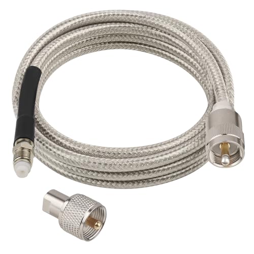 Cable coaxial de baja pérdida RG8X con conectores UHF macho resistentes para radioaficionados