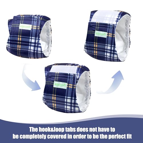 Image of wegreeco Small Dog Diapers Male,Reusable Belly Bands for Male Dogs,Washable Doggie Puppy Male Diapers Wraps,Medium Large Size(5 Pack X-Small, Checkered Pattern)