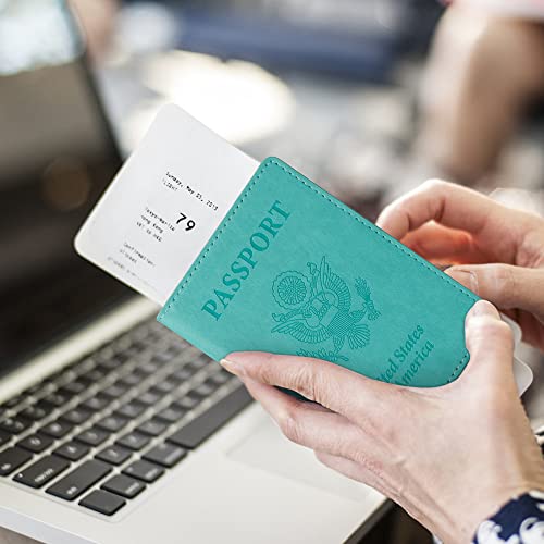 Image of TIGARI Passport Holder for Travel Women Men, Valentines Day Gifts PU Leather Wallet Cover Case Sleeve, Waterproof Protected Document Organizer, Vacation Plane Cruise Travel Essentials