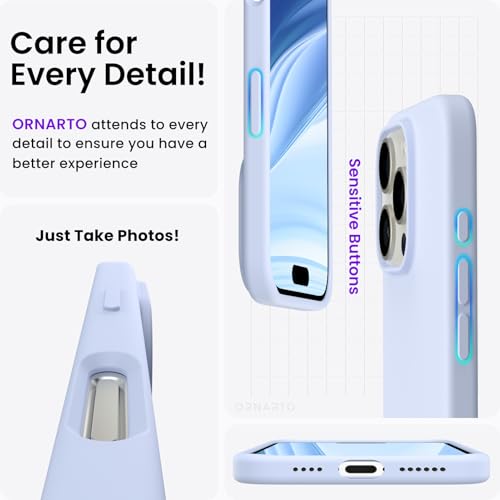 ORNARTO Compatible with iPhone 16 Pro Max Case 6.9", Slim Liquid Silicone 3 Layers Soft Gel Rubber Shockproof Protective Case - Image 6