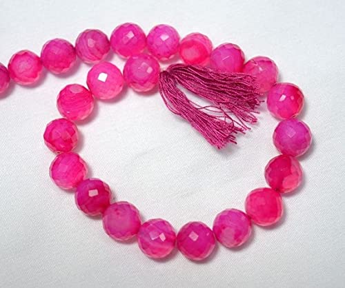 Chalcédoine rose perles rondes facettées 7-8mm pour création de bijoux uniques