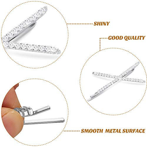 4 Pieces X Shaped Crystal Hair Pins Rhinestone Bobby Pin Metal Hair Clips Clear Crystal Hair Pin Decorations Crystal Hair Barrettes Styling Decorative Accessories For Lady Women Girls, 2 Styles #TOP2