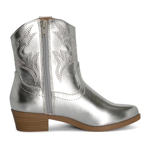 STYLISH S CHANCHITO-K ~ Girls Western Low Stacked Heel Pointed Toe Cowgirl Ankle Boots with Side Zipper3