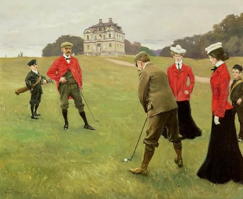Tableau toile joueurs de golf Copenhague peinture décorative affiche d'art murale 60x90cm