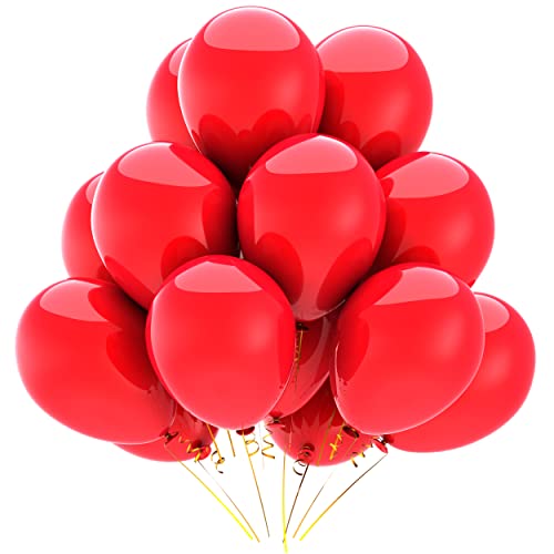 Ballons rouges de fête d'anniversaire 12' de qualité supérieure 100% LATEX NATUREL décorations parfaites pour les anniversaires, les mariages et les baptêmes.