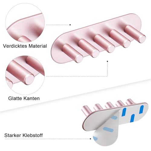 GGQ Zahnbürstenhalter Wand Ohne Bohren Elektrische Zahnbürste Halter, Aufsteckbürsten Halterung, Selbstklebend Zahnbürstenkopf Halter für Bad Zahnbürsten Aufbewahrung (Roségold, Groß) 2