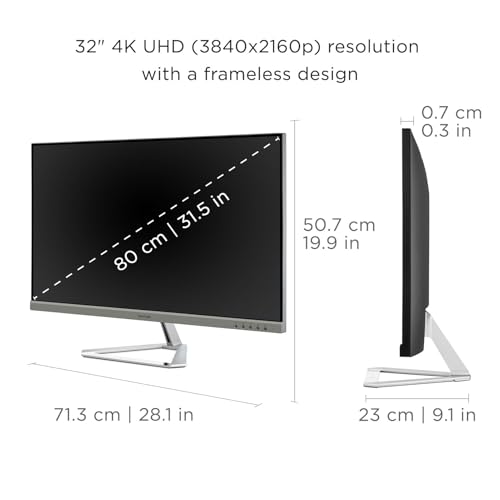 ViewSonic VX3276-4K-MHD 32 Inch 4K Monitor, IPS Display with HDR10 and Eye Care Technology for Ultimate Home and Office Entertainment, Ultra-Thin Bezels, DisplayPort, and HDMI Inputs by ViewSonic - Used condition - Image 3