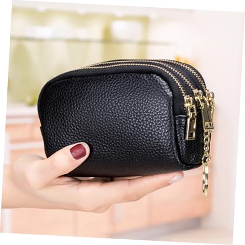 Pochette à monnaie noir en cuir synthétique pour vos sorties - 5
