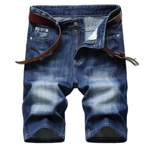 Short en jean non extensible rigide authentique pour homme coupe droite bleu 40