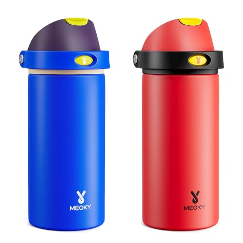 Image of Meoky 2 Pack 18 oz Insulated Kids Water Bottle for School Car