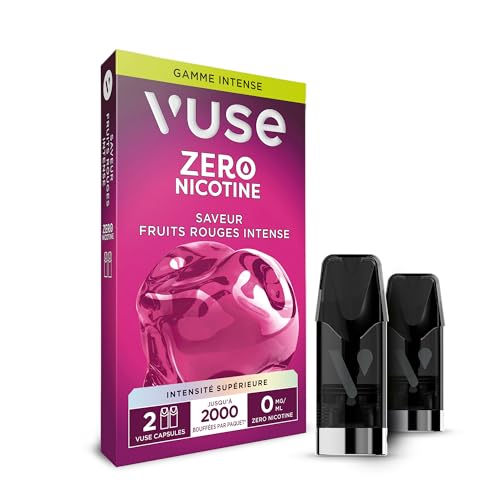 Vuse Capsules Gamme Intense, Fruits Rouges Intense Lot de 2, jusqu'à 1000 bouffées* par capsule, compatibles avec les cigarettes électroniques Vuse, sans nicotine,...