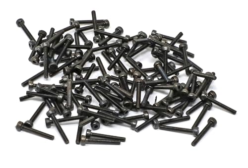 Image of iexcell 100 Pcs M2 x 14mm Thread Pitch 0.4 mm Alloy Steel 12.9 Grade Hex Socket Head Cap Screws Bolts Kit, Black Oxide Finish