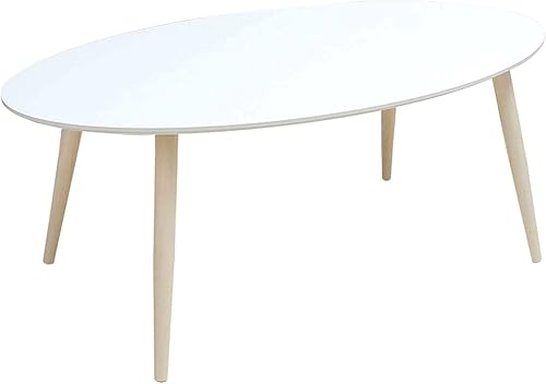 SYALEO Mesa de Centro Nórdica Ovalada Mesa de centro pequeña Mesa auxiliar Mesa auxiliar de madera Mesa auxiliar de madera Mesa de té baja 41.3 *