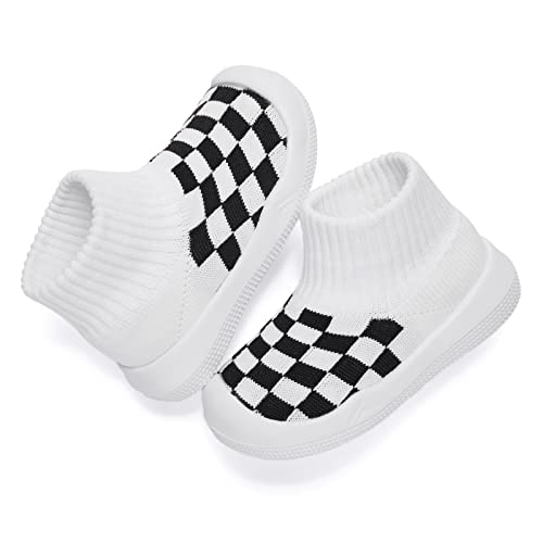 Image of Eashi Baby Boy Girl Non-Skid Indoor Infant Walking Shoes Breathable Warm Elastic Sock Shoes with Memory Sole Protect Toes Outdoor Sneakers
