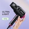 Wavytalk Hair Dryer with Diffuser, Foldable Hair Blow Dryer, 1600W Lightweight Diffuser Hair Dryer for Curly Hair, Black