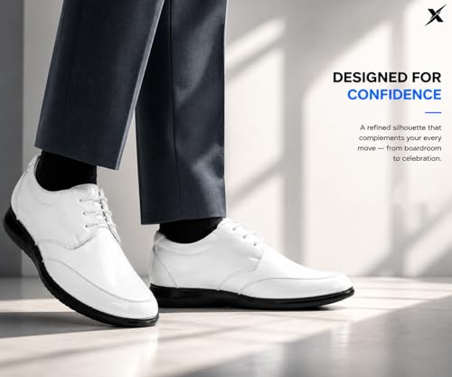 Image of Kraasa Men's Formal Lace-Up Shoes | Vegan Leather Upper | Airmix Sole | High Cushioning | Lightweight & Comfortable Office Dress Shoes
