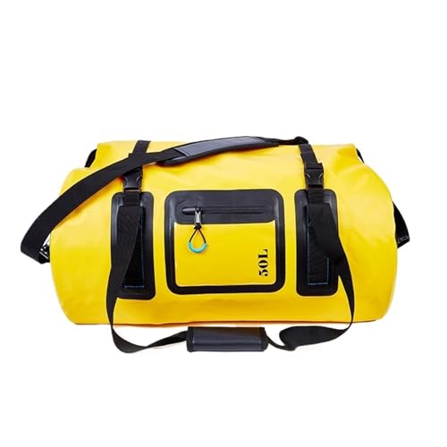 MKLHAVB Bolsa Estanca Bolsa Impermeable for Exteriores, 50 l, 70 y 120, Ideal for Deportes acuáticos, Playa, natación, Equipaje Acampada(Yellow 50L)