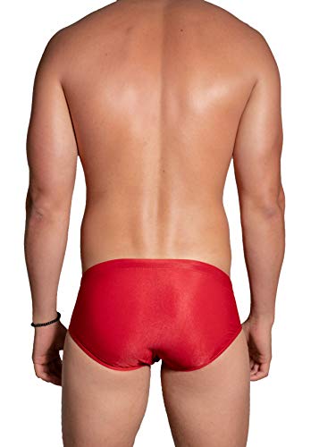 LIFEGUARD Officially Licensed Men's Swim Brief Short Designed for Performance (Red, Medium) - Thumbnail 2