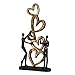 Produktbild Casablanca Skulptur Herz auf Herz Poly bronzefarbene Figuren Goldfarbene Herzpyramide Antikfinish auf schwarzer Basis mit Spruchanhänger H: 41 cm B: 21 cm T: 6.50cm 89269