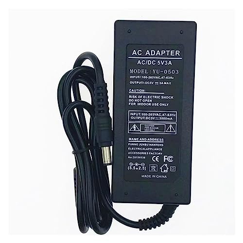 Adaptador de energía 5V 3A con luz LED para monitor LCD miniatura 6