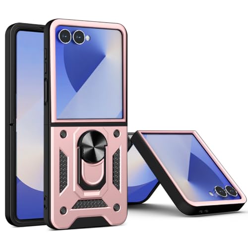 AICase for Samsung Galaxy Z Flip 7 Case with Ring Kickstand, Shockproof Flip Phone Case [Support Magnetic Car Mount]