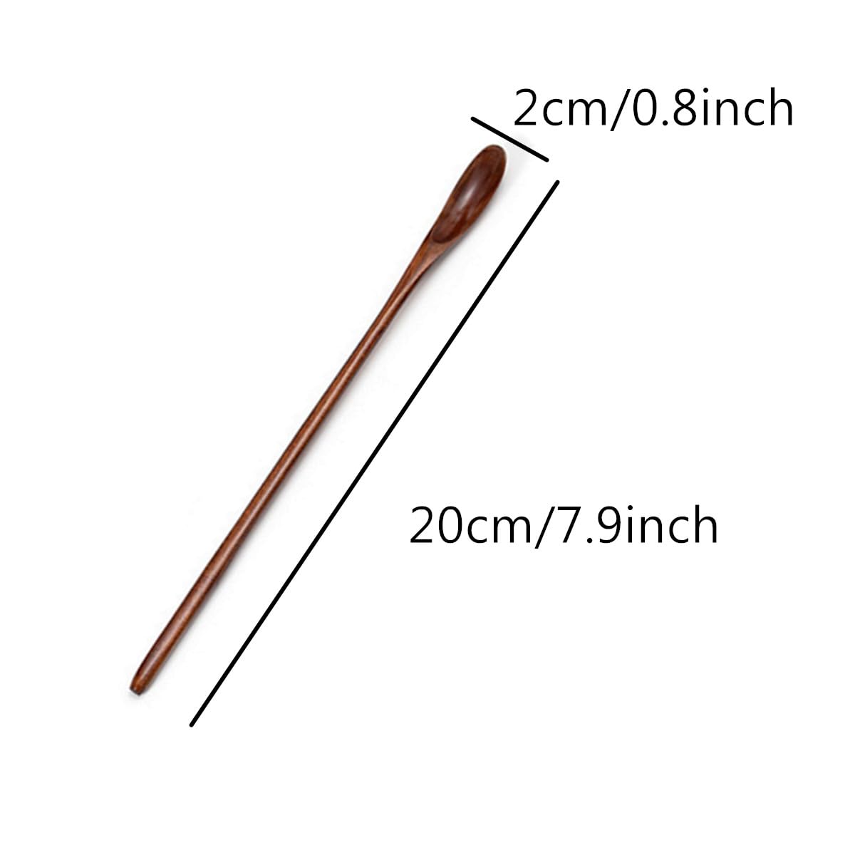 Cucharas mezcladoras de café de madera, 3 cucharas de mezcla de madera de mango largo, cucharas de degustación de mango largo para cocina, sopa, café, cóctel, mezcla de miel