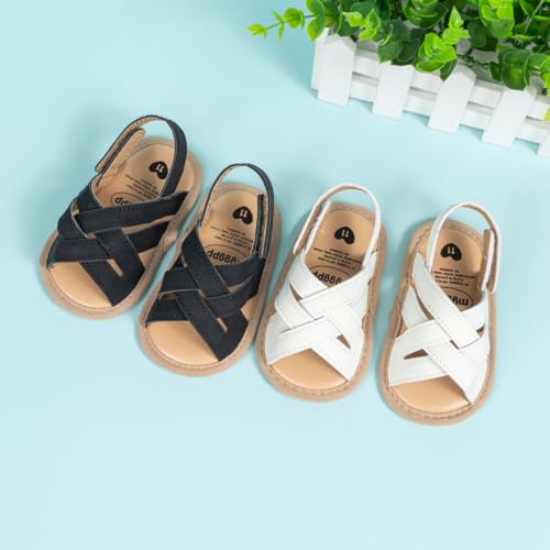 Image of Meckior Infant Baby Girls Boys Summer Sandals Open Toe Lace Princess Dress Wedding Flats Shoes Newborn Toddler Soft Non-slip Sole First Walker Crib Shoes