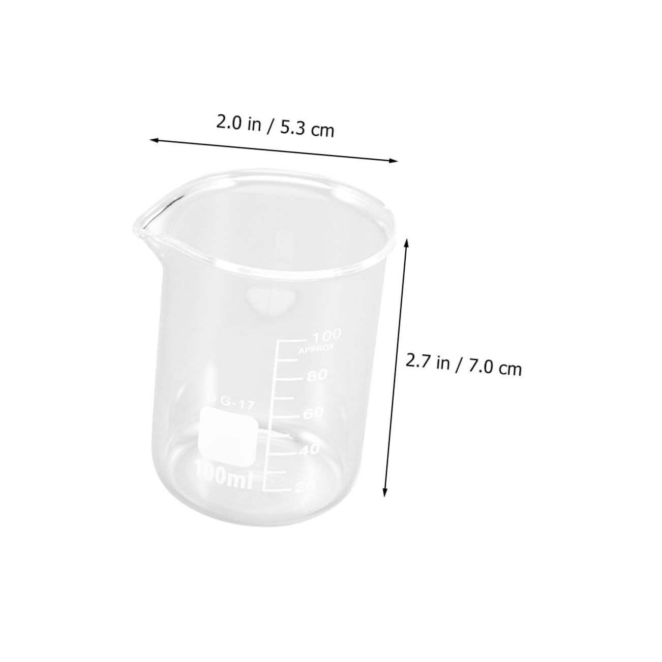 CALLARON 10 Stück Messbecher aus Transparentem Glas 100 Ml Flüssigkeitsmessbecher mit Skala Kompakt und Leicht Geeignet für Labor und Präzises Abmessen