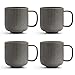 Produktbild KØZY LIVING Keramik Tasse 4 Stk - 300 ml Tassen-Set mit Henkel aus in skandinavischem, nordic Design - perfekt für Kaffee oder Tee - Anthrazit