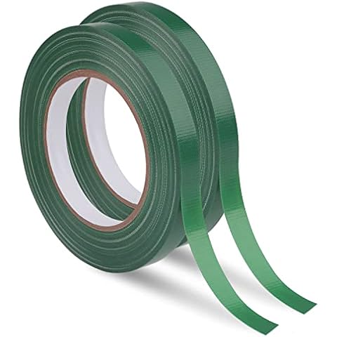 Prudiut 2 Roll Green Floral Tape Waterproof Florist Tape, 1/2" Wide Flower Wrap Tape Floral Tape for Fresh Flower Bouquet Wrap Flower Arrangements Crafts (100Ft/33.4 Yd) Cover