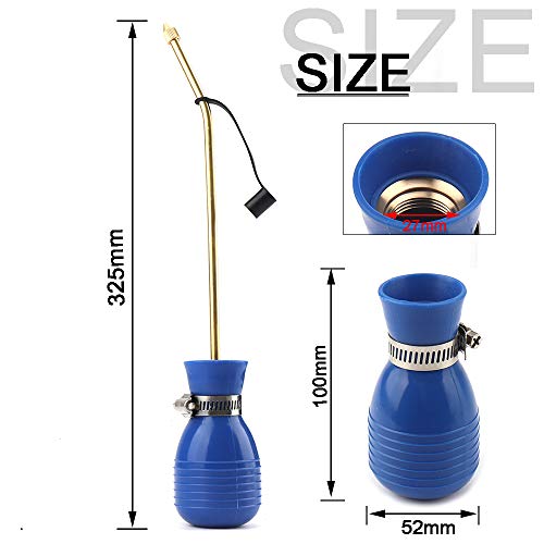Image of Sbestily Bug Treatment Powder Duster /Large Diatomaceous Earth Bulb Duster /Powder Applicator /Garden Applicator /Bulb with Long Copper Tube for Indoor and Outdoor Insect Treatment Blue (Pack of 2)