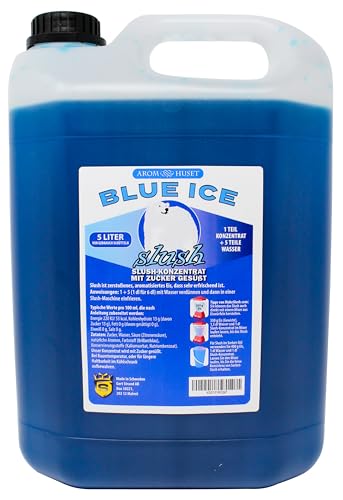 Blue Ice-Slushkonzentrat 5 L, Mischungsverhältnis 1:5 | Slush-Eis | Crush-Eis | Wassereis | ohne künstliche Farbstoffe | für Slushie-Maker