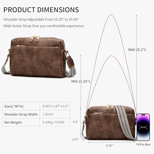 Cnoles Crossbody Bag Small Women Shoulder Cell Phone Handbags Fashion Vegan Leather Purses For Women with Guitar Strap2