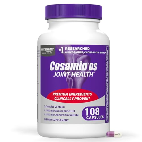 Nutramax Laboratories Cosamin DS Joint Health Supplement with Glucosamine & Chondroitin for Adult Men & Women Joint Supplement 108 Capsules
